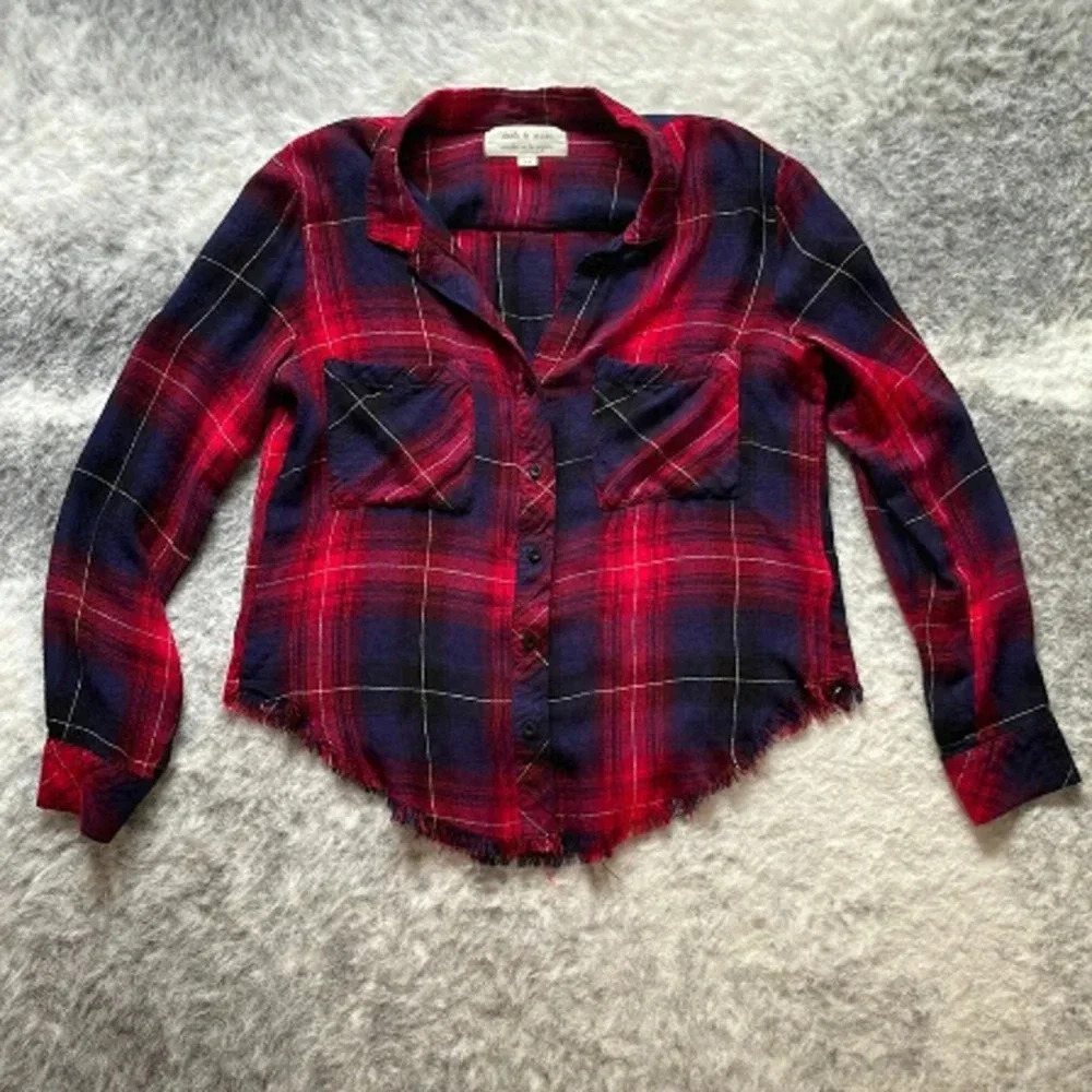 🔥4/$20 Anthropologie Cloth & Stone Plaid Shirt